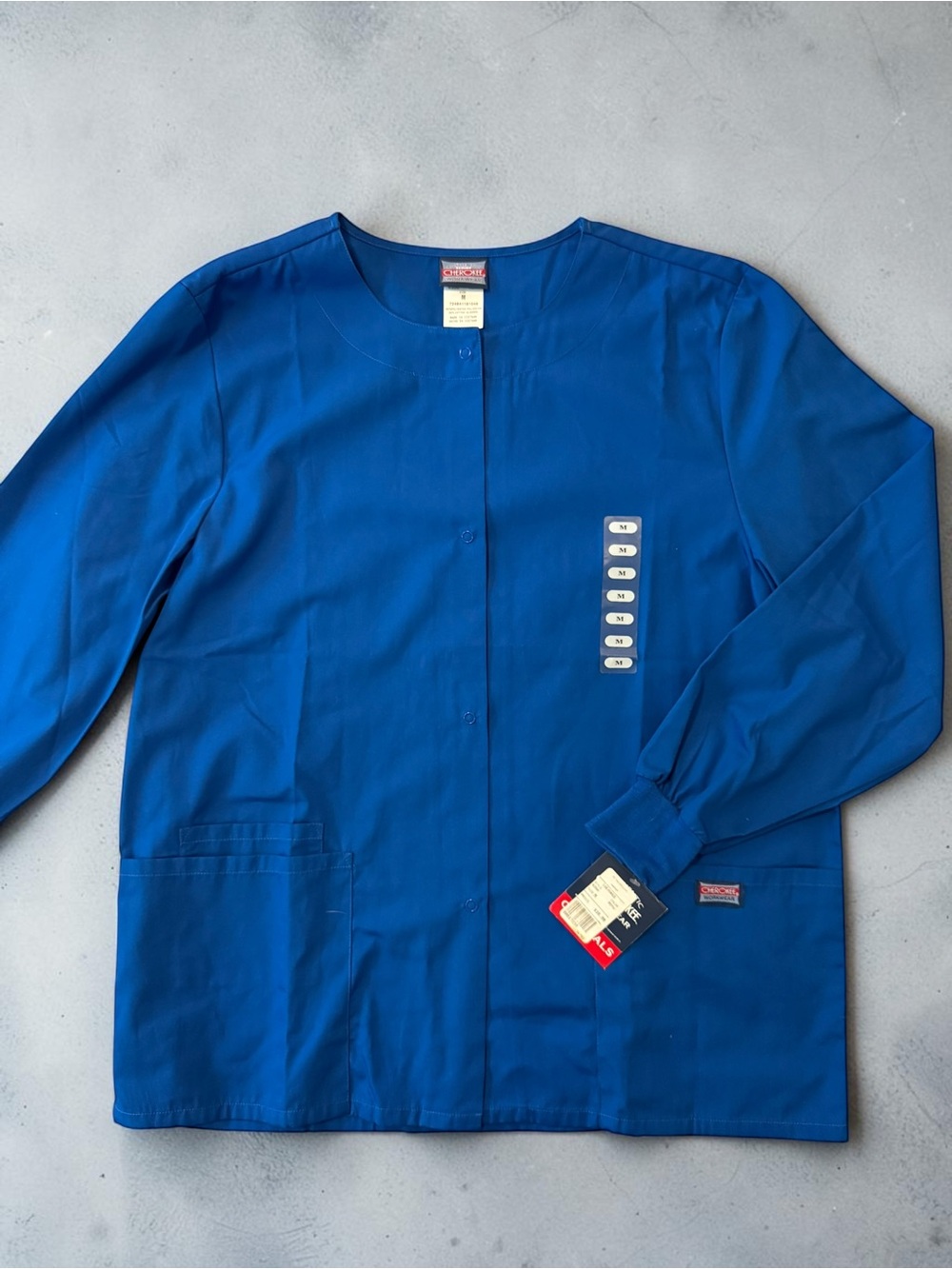 💙Cherokee Blue Snap-Front Medical Scrub Jacket💙